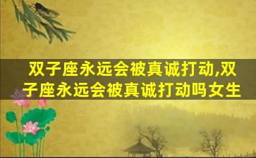 双子座永远会被真诚打动,双子座永远会被真诚打动吗女生
