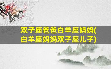 双子座爸爸白羊座妈妈(白羊座妈妈双子座儿子)