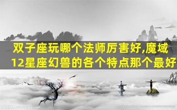 双子座玩哪个法师厉害好,魔域12星座幻兽的各个特点那个最好