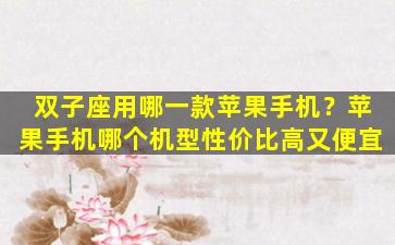 双子座用哪一款苹果手机？苹果手机哪个机型性价比高又便宜