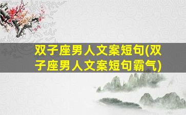 双子座男人文案短句(双子座男人文案短句霸气)