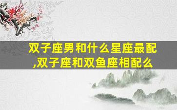 双子座男和什么星座最配,双子座和双鱼座相配么
