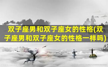 双子座男和双子座女的性格(双子座男和双子座女的性格一样吗)