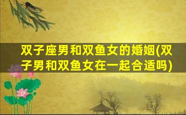 双子座男和双鱼女的婚姻(双子男和双鱼女在一起合适吗)