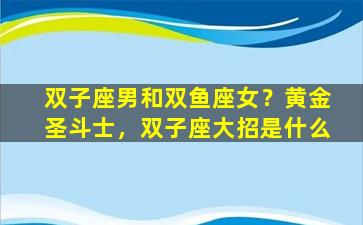 双子座男和双鱼座女？黄金圣斗士，双子座大招是什么
