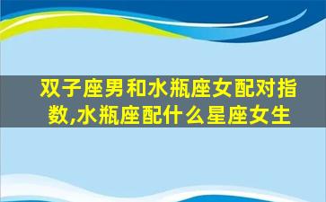 双子座男和水瓶座女配对指数,水瓶座配什么星座女生