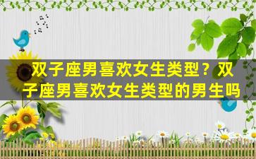 双子座男喜欢女生类型？双子座男喜欢女生类型的男生吗