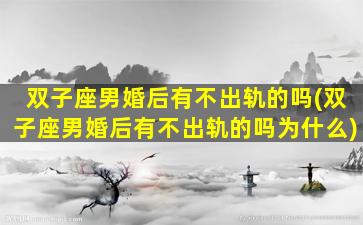 双子座男婚后有不出轨的吗(双子座男婚后有不出轨的吗为什么)