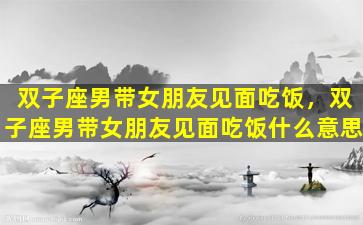 双子座男带女朋友见面吃饭，双子座男带女朋友见面吃饭什么意思