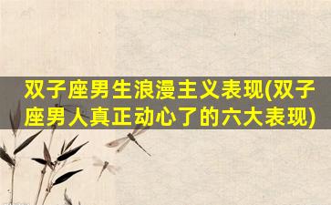 双子座男生浪漫主义表现(双子座男人真正动心了的六大表现)