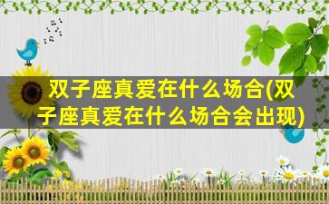 双子座真爱在什么场合(双子座真爱在什么场合会出现)