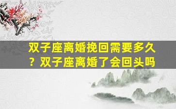 双子座离婚挽回需要多久？双子座离婚了会回头吗