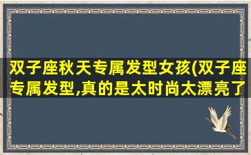 双子座秋天专属发型女孩(双子座专属发型,真的是太时尚太漂亮了,你们学会了吗)