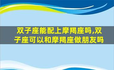双子座能配上摩羯座吗,双子座可以和摩羯座做朋友吗