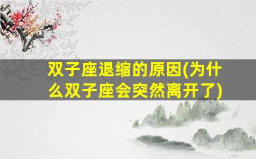 双子座退缩的原因(为什么双子座会突然离开了)