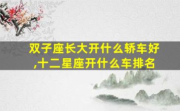 双子座长大开什么轿车好,十二星座开什么车排名