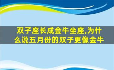 双子座长成金牛坐座,为什么说五月份的双子更像金牛