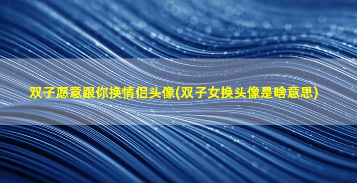 双子愿意跟你换情侣头像(双子女换头像是啥意思)