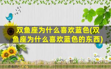 双鱼座为什么喜欢蓝色(双鱼座为什么喜欢蓝色的东西)