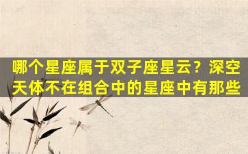 哪个星座属于双子座星云？深空天体不在组合中的星座中有那些