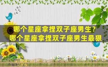 哪个星座拿捏双子座男生？哪个星座拿捏双子座男生最狠