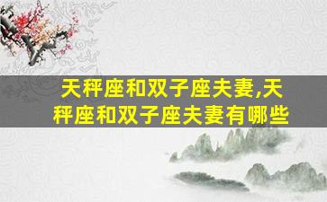 天秤座和双子座夫妻,天秤座和双子座夫妻有哪些