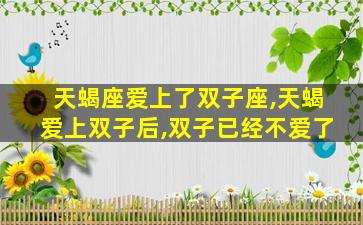 天蝎座爱上了双子座,天蝎爱上双子后,双子已经不爱了