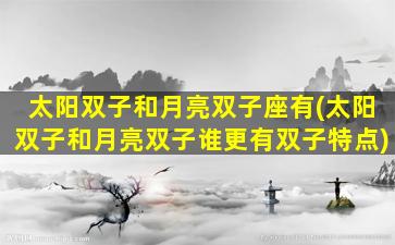 太阳双子和月亮双子座有(太阳双子和月亮双子谁更有双子特点)