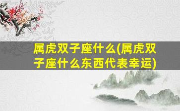 属虎双子座什么(属虎双子座什么东西代表幸运)