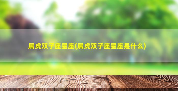 属虎双子座星座(属虎双子座星座是什么)