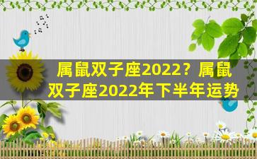 属鼠双子座2022？属鼠双子座2022年下半年运势