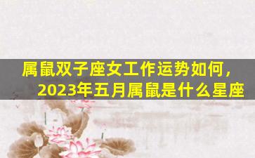 属鼠双子座女工作运势如何，2023年五月属鼠是什么星座