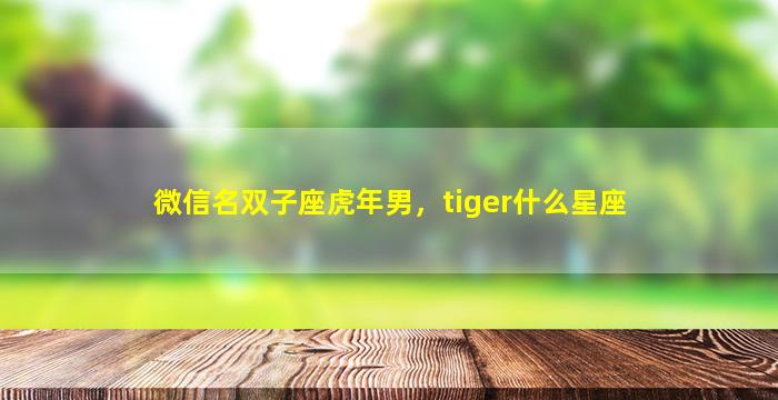 微信名双子座虎年男，tiger什么星座