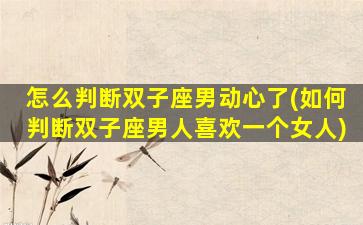 怎么判断双子座男动心了(如何判断双子座男人喜欢一个女人)