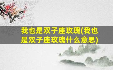 我也是双子座玫瑰(我也是双子座玫瑰什么意思)
