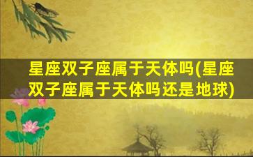星座双子座属于天体吗(星座双子座属于天体吗还是地球)