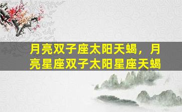 月亮双子座太阳天蝎，月亮星座双子太阳星座天蝎