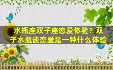 水瓶座双子座恋爱体验？双子水瓶谈恋爱是一种什么体验