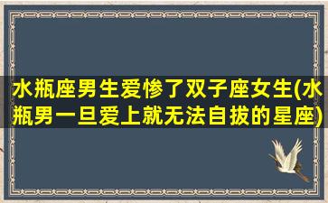水瓶座男生爱惨了双子座女生(水瓶男一旦爱上就无法自拔的星座)
