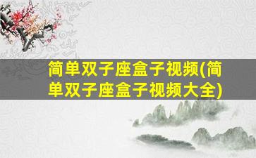 简单双子座盒子视频(简单双子座盒子视频大全)