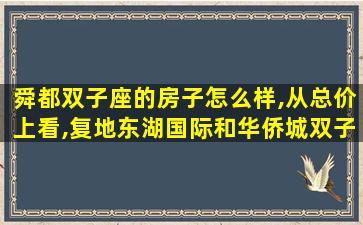 舜都双子座的房子怎么样,从总价上看,复地东湖国际和华侨城双子座哪个更划算