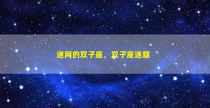 迷网的双子座，双子座迷题